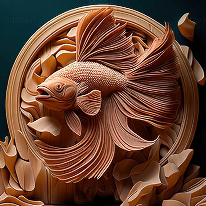 3D модель Корона хвостата бойова риба риба (STL)